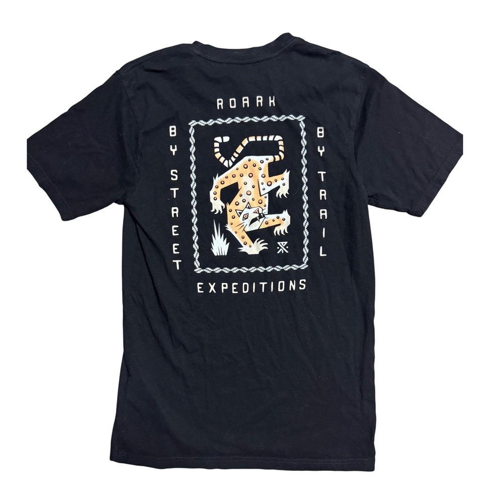 Roark Mens By Street By Trail Jaguar Graphic T-Shirt Black Small Organic